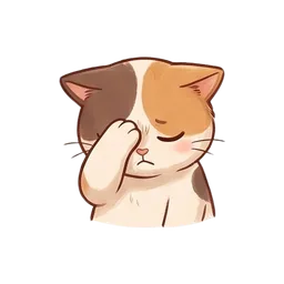 Nook the cat sticker: facepalm