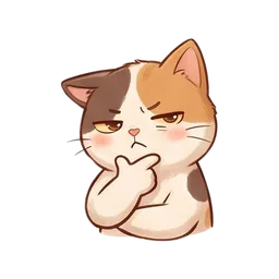 Nook the cat sticker: skeptical squint