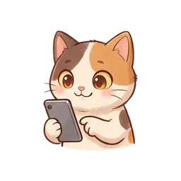 Nook the cat sticker: using smartphone