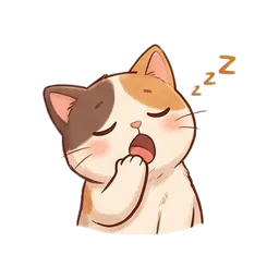Nook the cat sticker: yawning sleepy